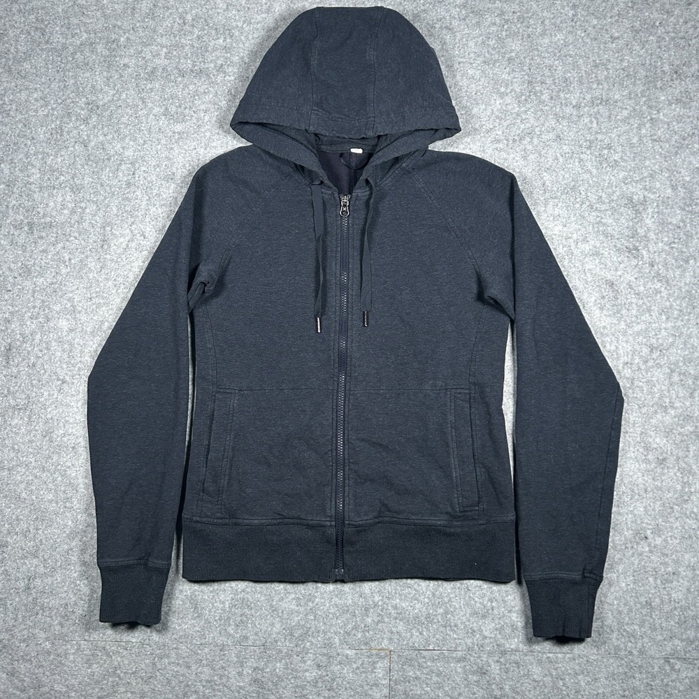 Lululemon Split Hoodie Women's 6 Gray Heathered Full Zip Jacket Sweater Pullover